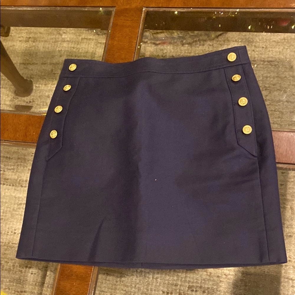 J.Crew Navy Skirt with Gold Buttons NWOT - Picture 14 of 14